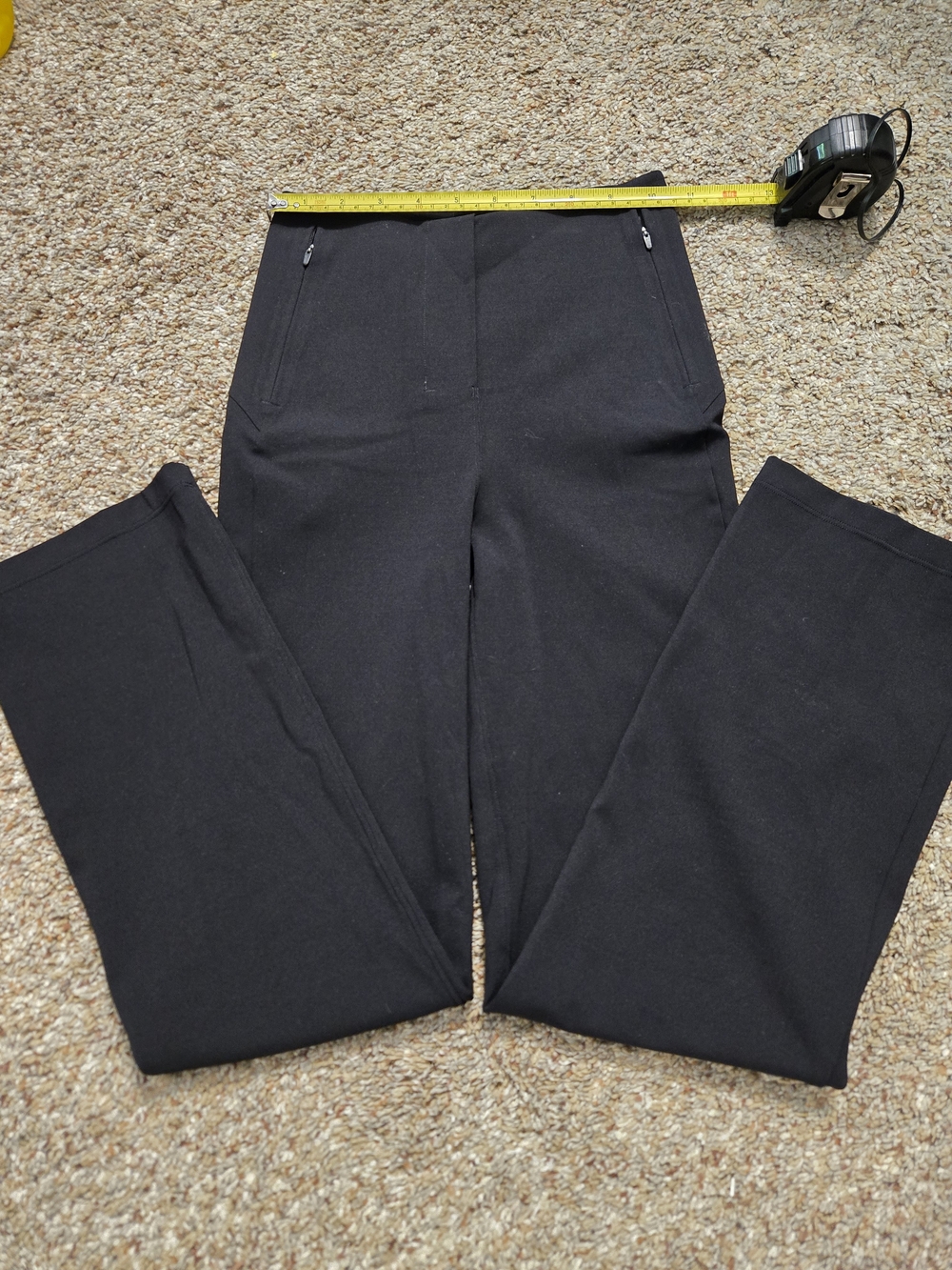 lululemon high rise subtle flare pull on slim fit cropped pants,Size 0,Black
